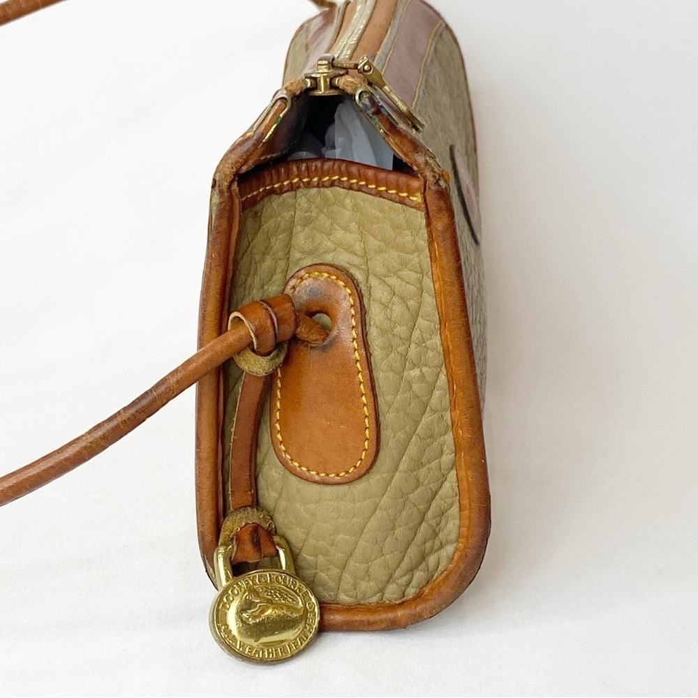 Vintage 80/90s Y2K Dooney & Bourke Leather Calfskin Mini Zip Top Cross Body Bag - Picture 5 of 16